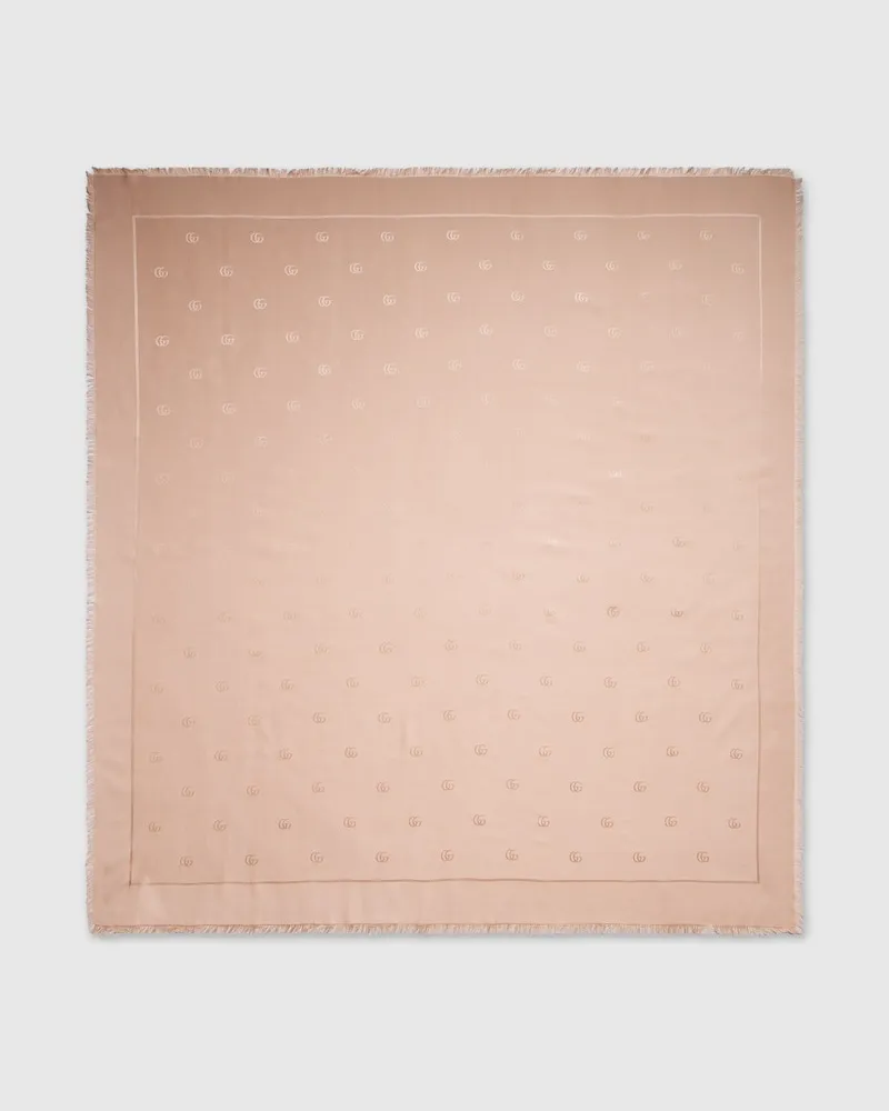 Gucci Halstuch aus Seide Und Wolle mit Doppel G Beige