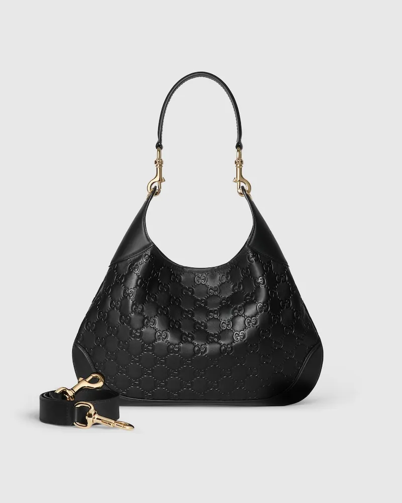 Gucci Große B Schultertasche Schwarz