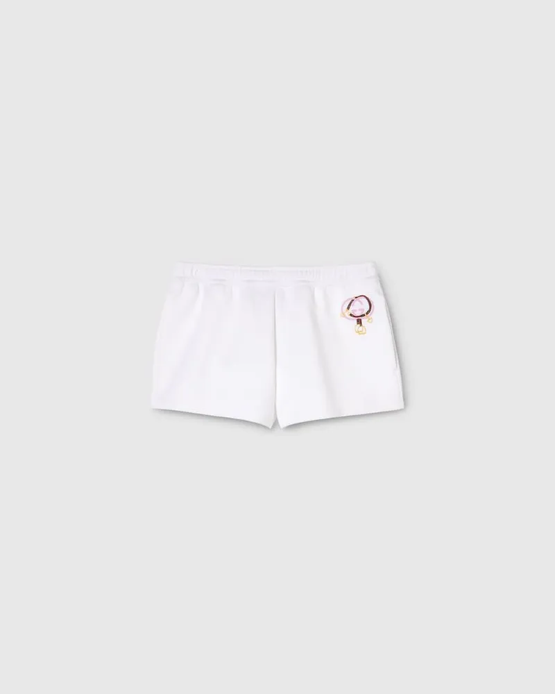 Gucci Shorts aus Baumwolljersey Mit Stickerei, Größe Weiß