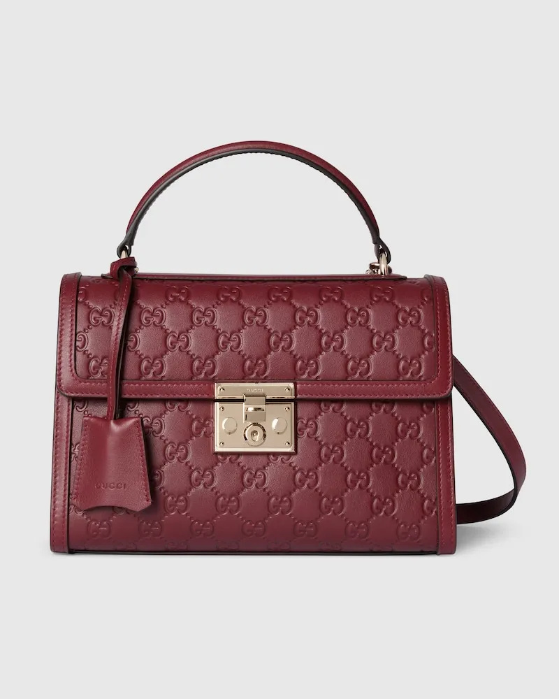 Gucci Mittelgroße Padlock Henkeltasche Bordeauxrot