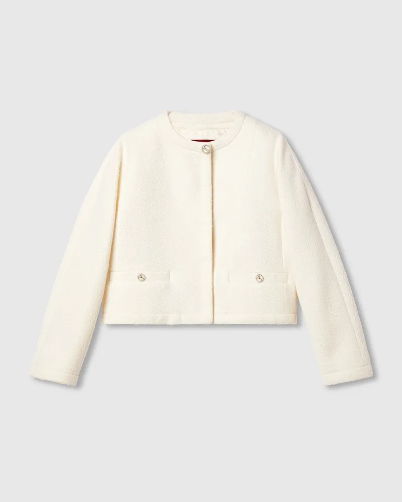 Gucci Jacke aus Wollbouclé, Größe Weiß