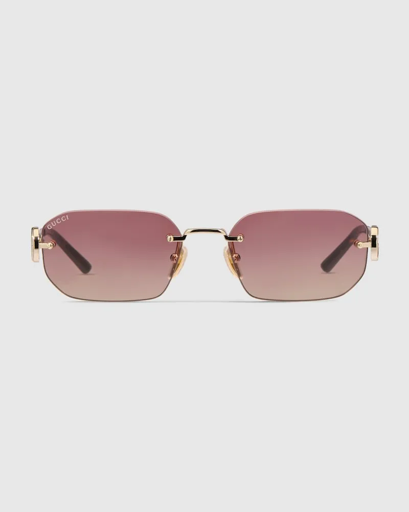 Gucci Sonnenbrille mit Rechteckigem Rahmen Gold