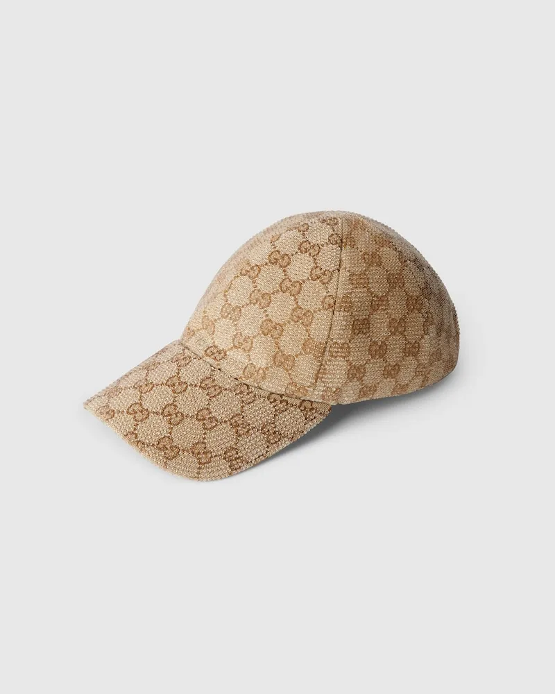 Gucci Baseballkappe aus GG Canvas mit Kristallen Beige