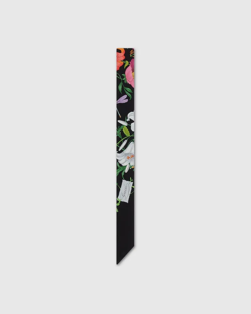 Gucci Band aus Seidentwill mit Print Schwarz