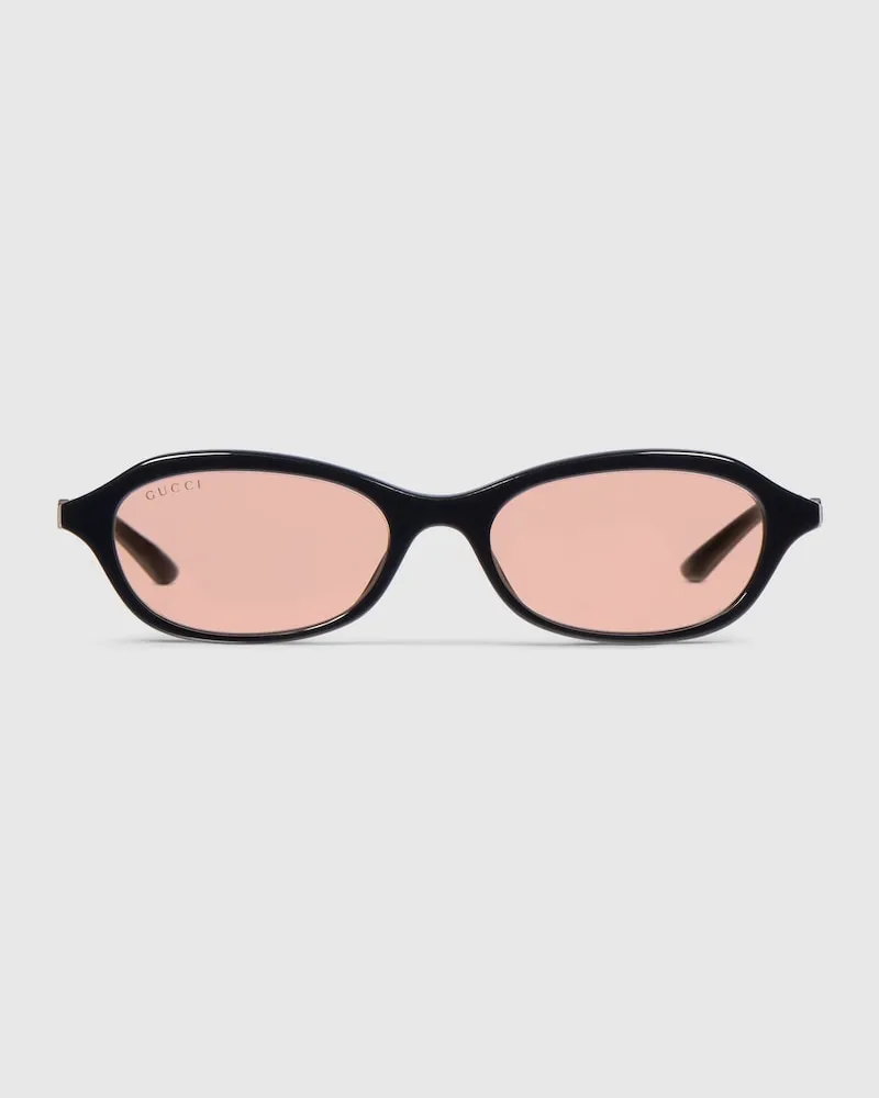 Gucci Sonnenbrille mit Ovalem Rahmen Schwarz