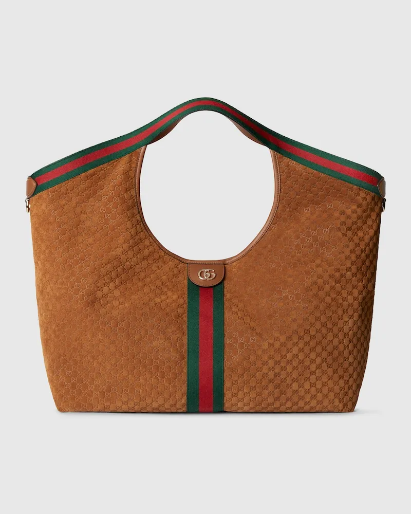 Gucci Großer Giglio Shopper Braun