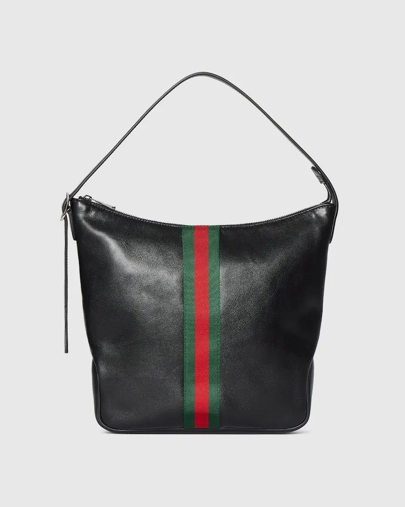 Gucci Mittlere Lunetta Umhängetasche Schwarz