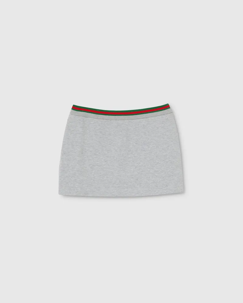 Gucci Rock aus Baumwolljersey Mit Web, Größe Grau