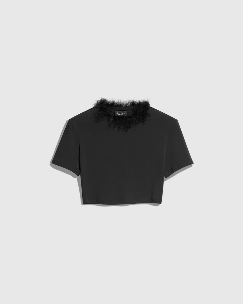 Gucci Modales Stretch-Jersey-Top Schwarz