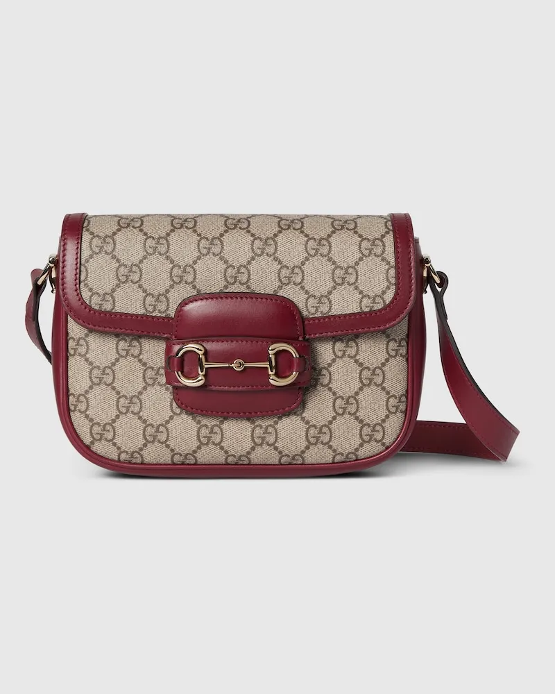 Gucci Kleine Horsebit 1955 Soft Schultertasche Bordeauxrot