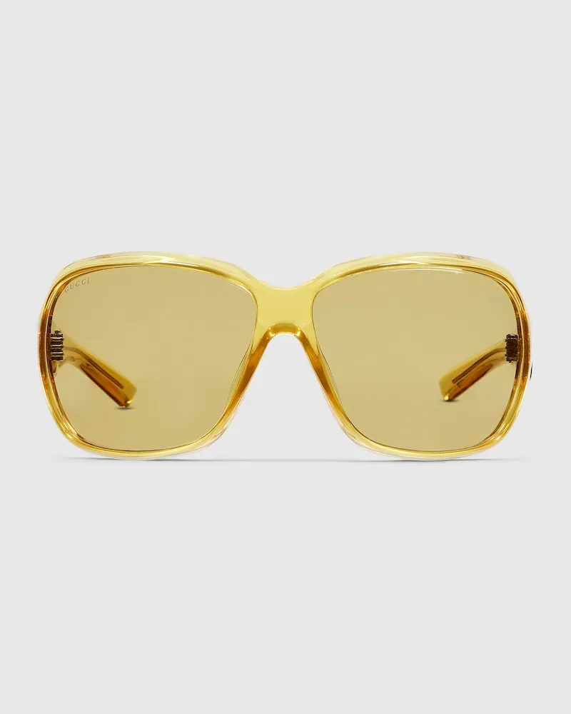Gucci Sonnenbrille Mit Eckigem Rahmen Gelb