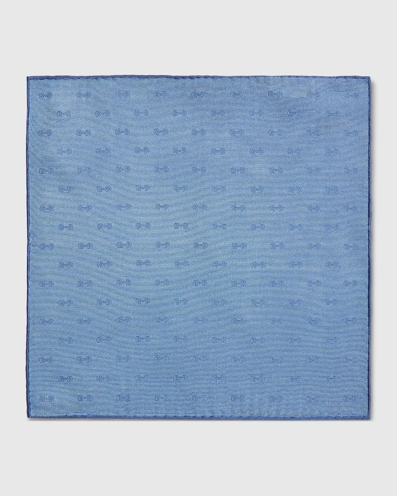 Gucci Seidenjacquard-Einstecktuch mit Horsebit Blau