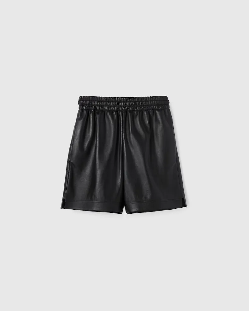Gucci Shorts aus Mit Jersey Gebondetem Leder, Größe Schwarz