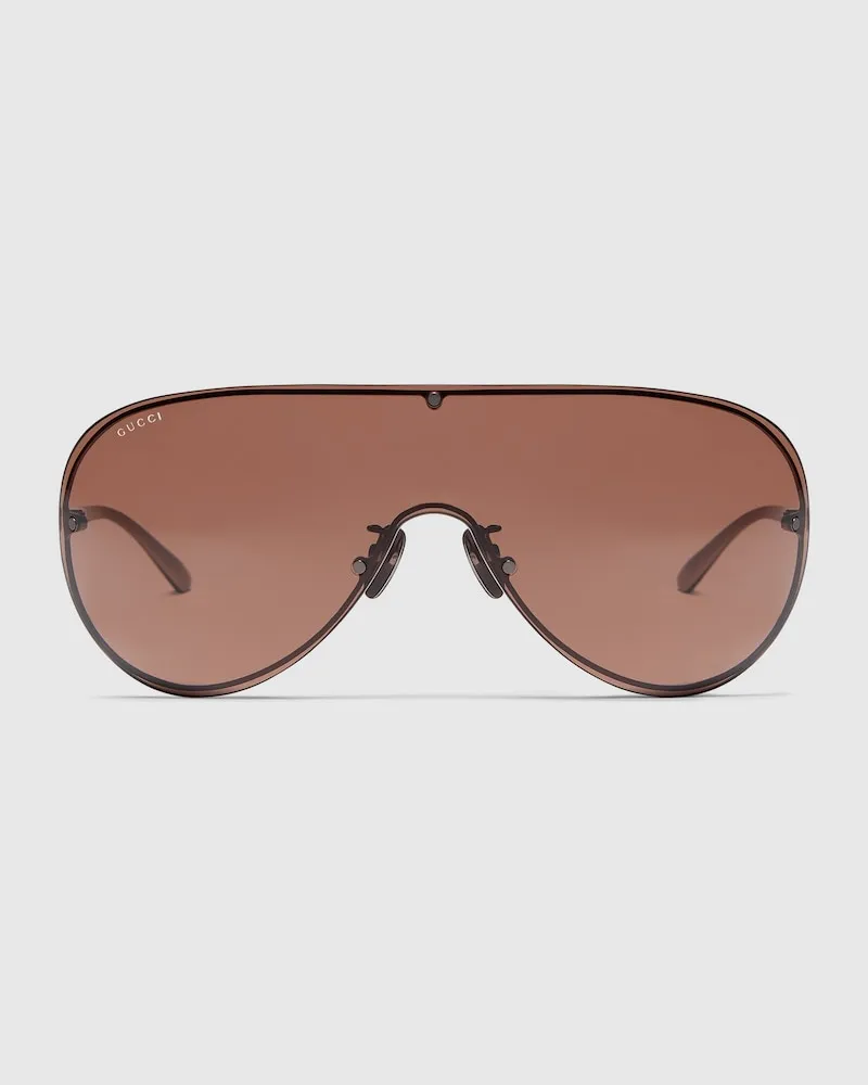 Gucci Sonnenbrille In Maskenform Braun