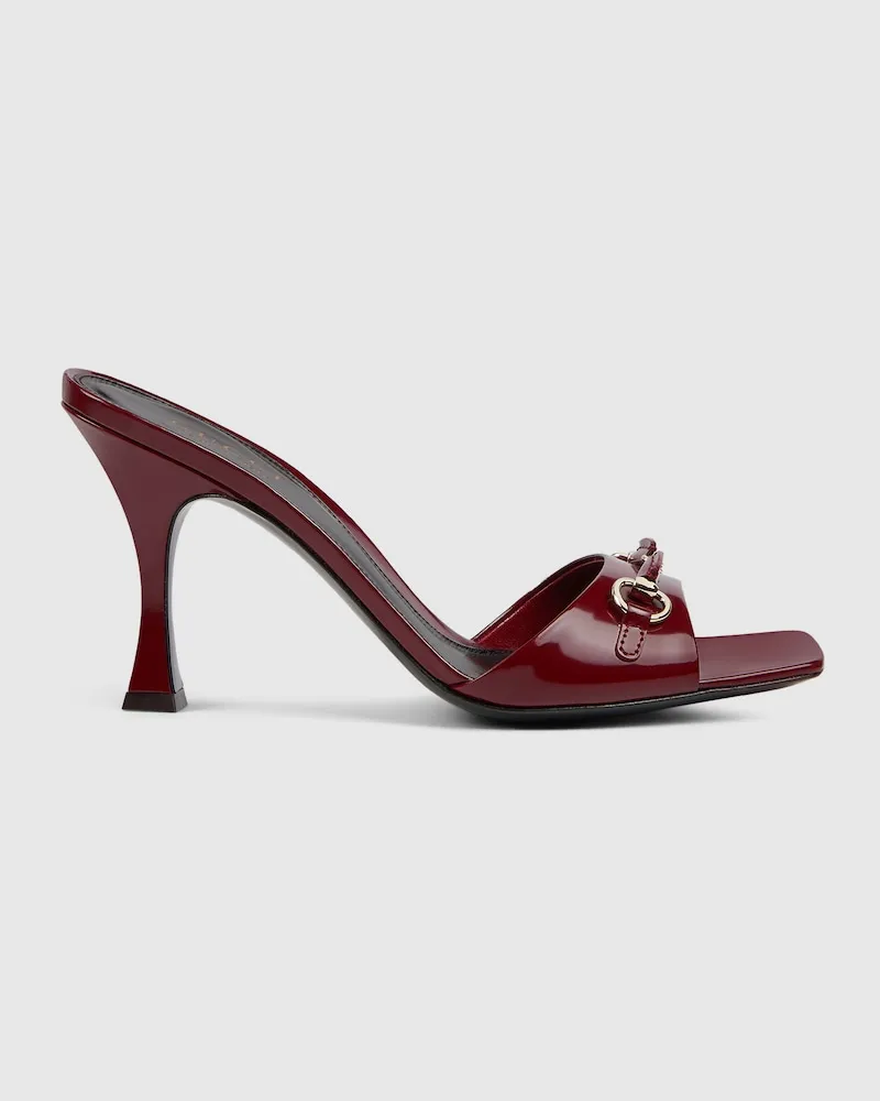 Gucci Damenpantolette Mit Horsebit, Größe Bordeauxrot