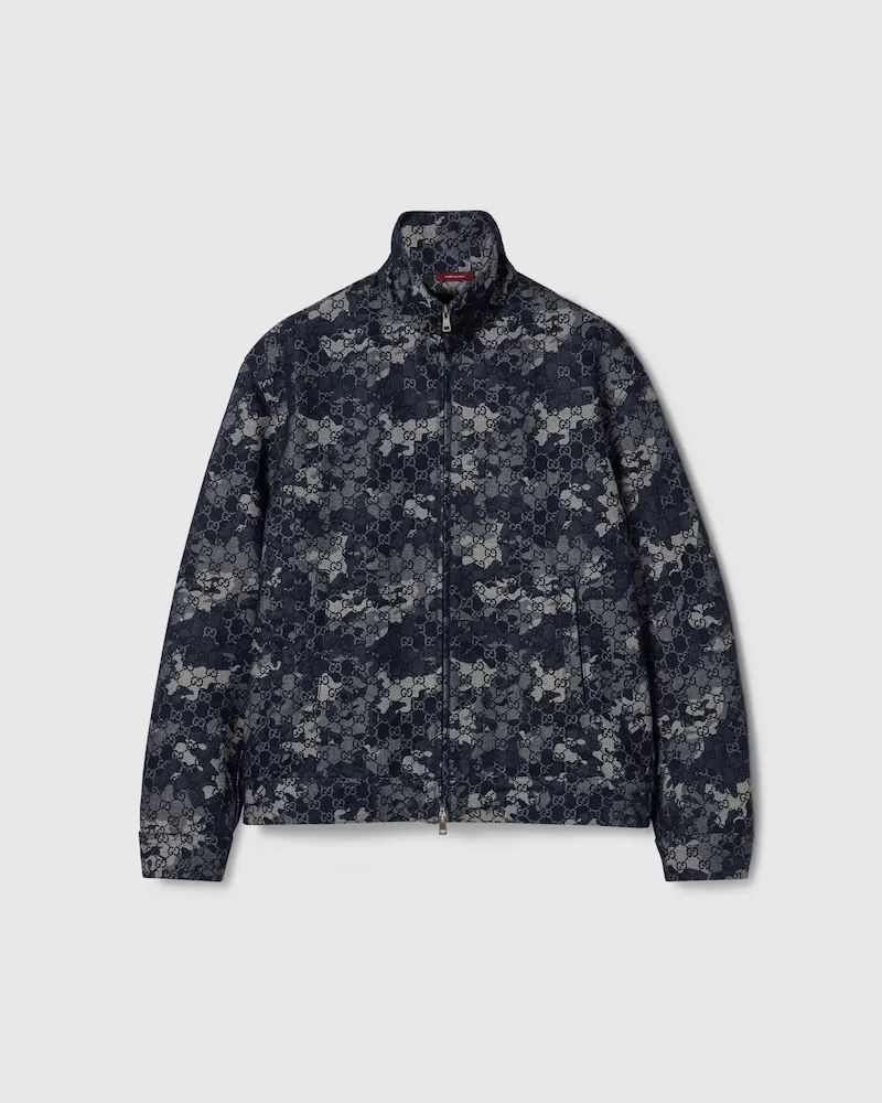 Gucci Jacke aus GG Denim-Jacquard, Größe Blau