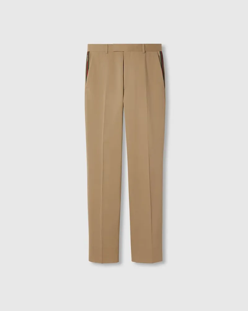 Gucci Jogginghose aus Baumwollgabardine Mit Web, Größe Beige