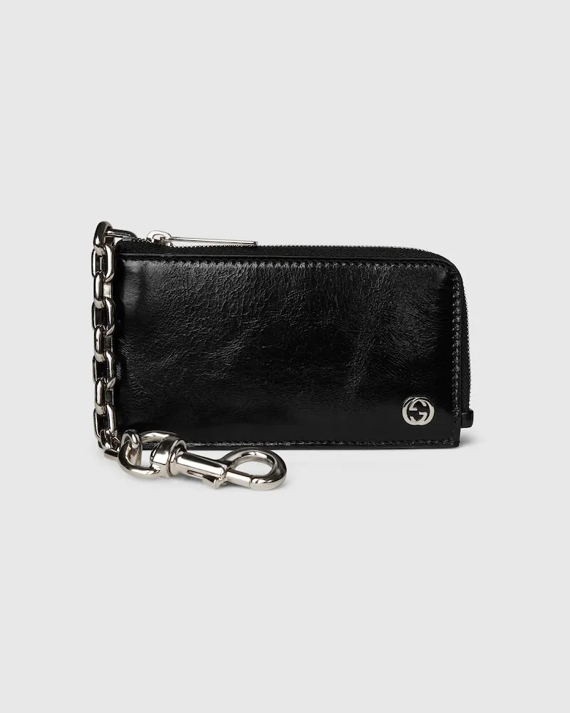 Gucci Kartenetui mit Reißverschluss Und GG Schwarz
