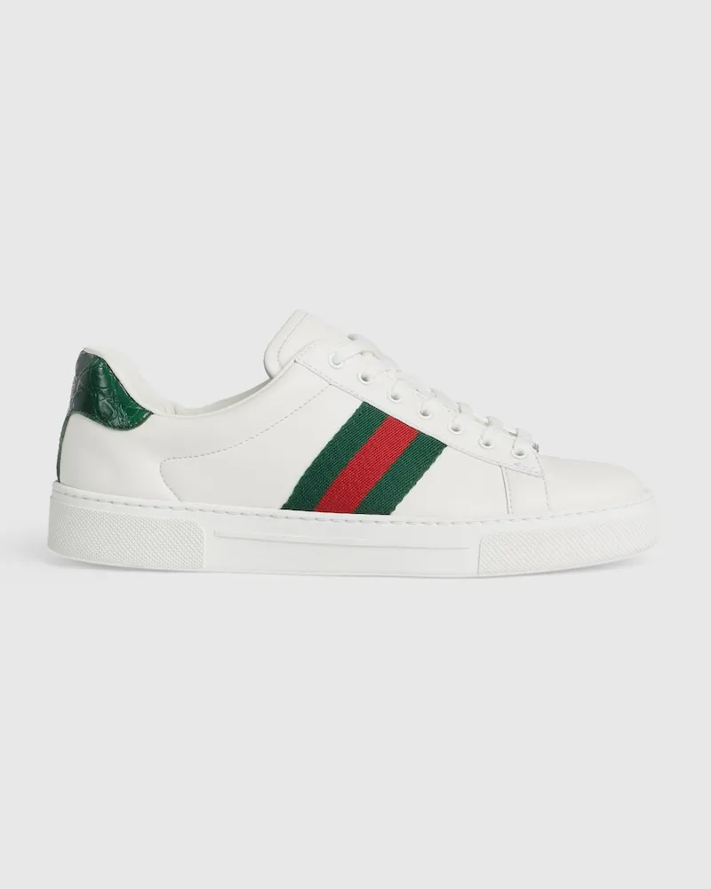Gucci Ace Damensneaker Mit Web, Größe Weiß