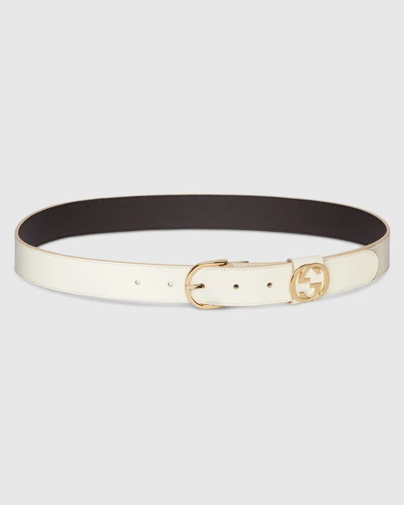 Gucci Ceinture Avec Boucle Ronde, Taille 95 Blanc