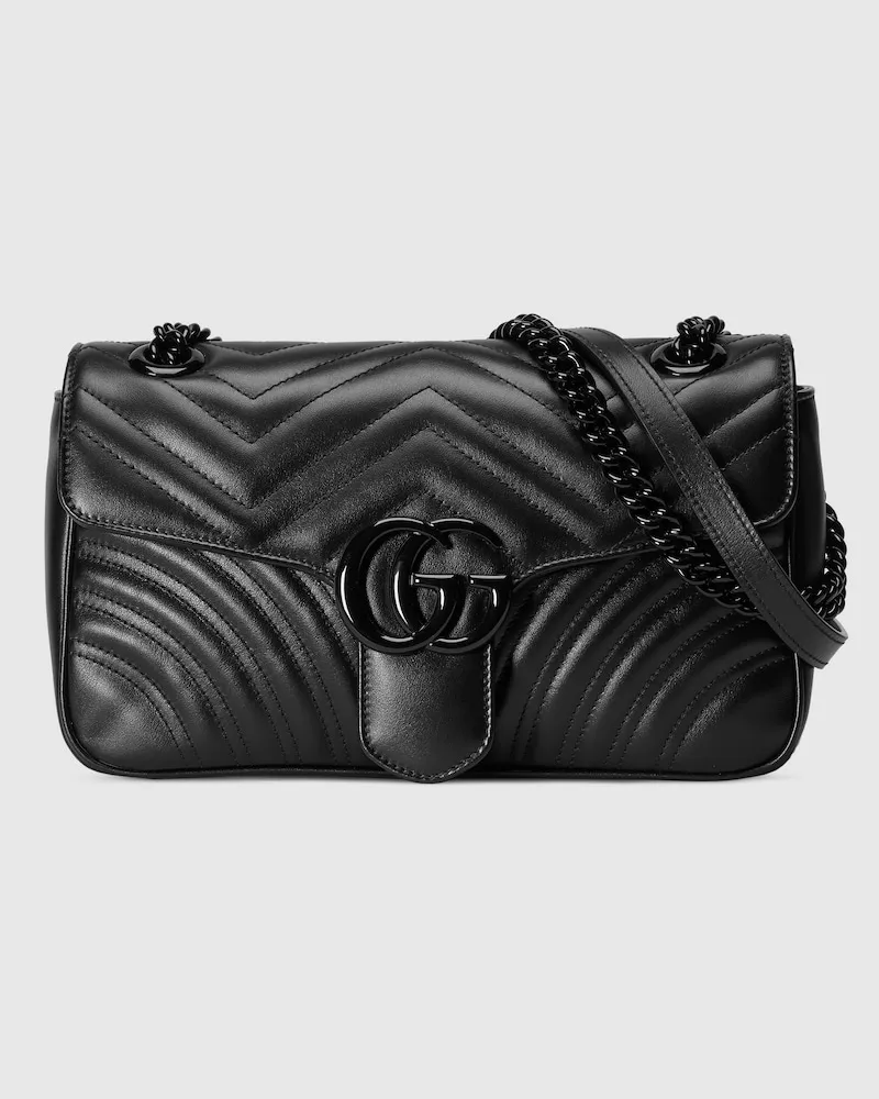Gucci Mittelgroße GG Marmont Schultertasche Schwarz
