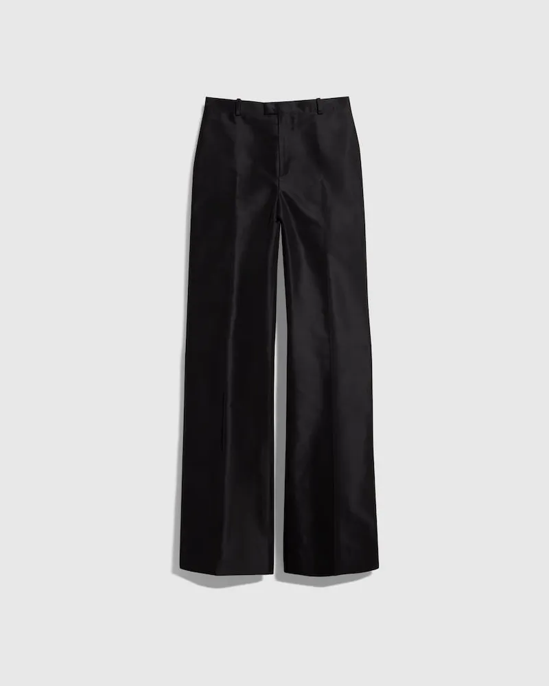 Gucci Hose aus Feinem Seidenfaille, Größe Schwarz