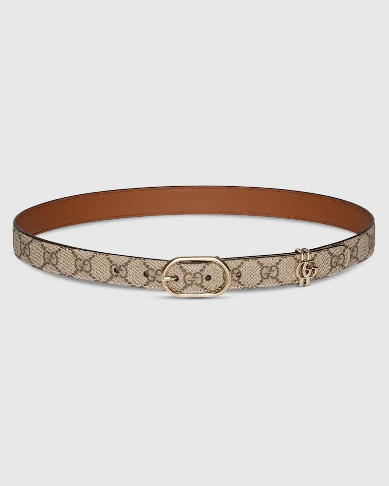 Gucci GG Gürtel Mit Ovaler Schnalle, Größe 95 Beige