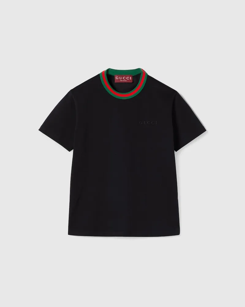 Gucci T-Shirt aus Baumwolljersey, Größe Schwarz