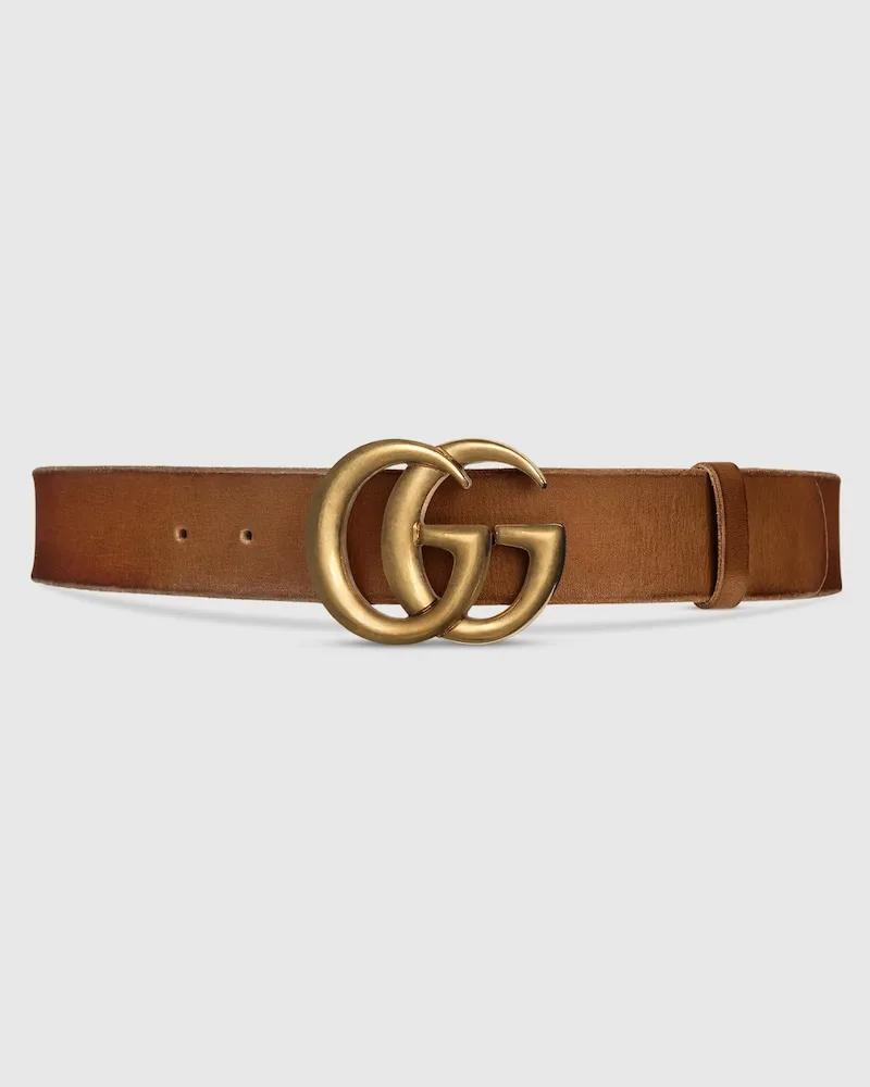 Gucci Ceinture Large GG Marmont, Taille 95 Marron