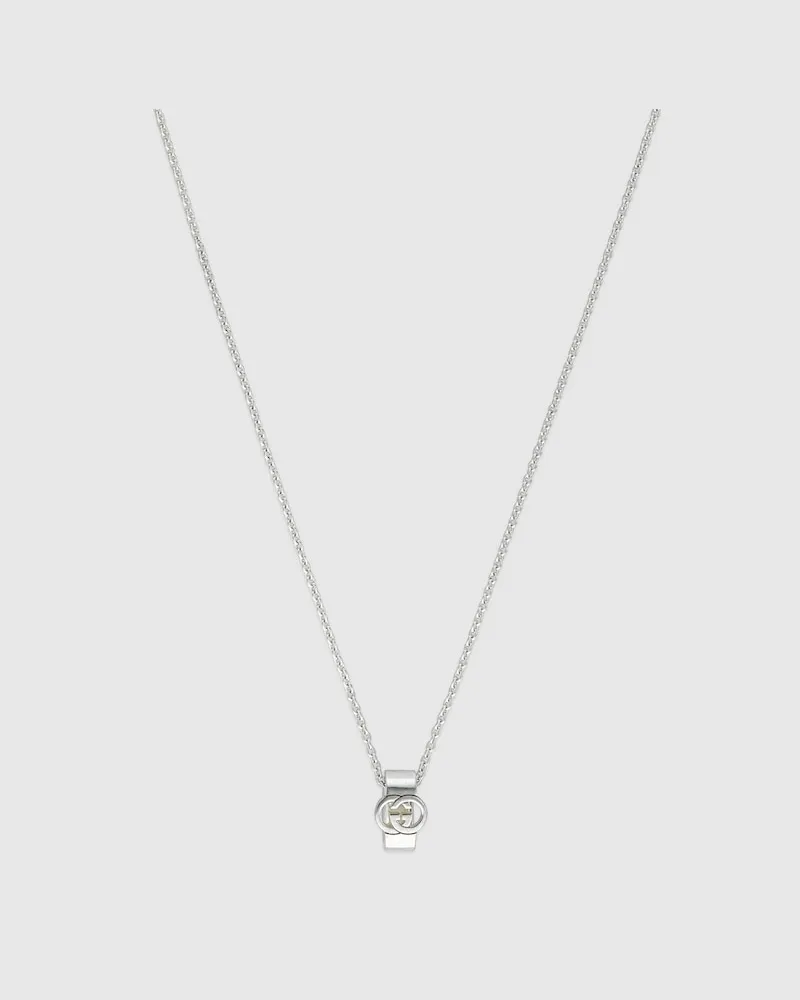 Gucci Interlocking Halskette mit Anhänger Silber