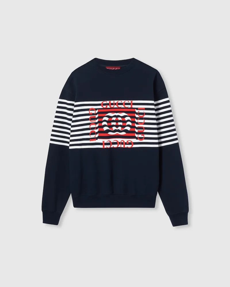 Gucci Sweatshirt aus Baumwolljersey Mit Print, Größe Blau