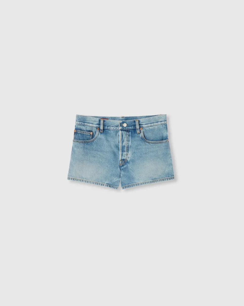 Gucci Shorts aus Denim Mit Stone-Waschung, Größe Blau