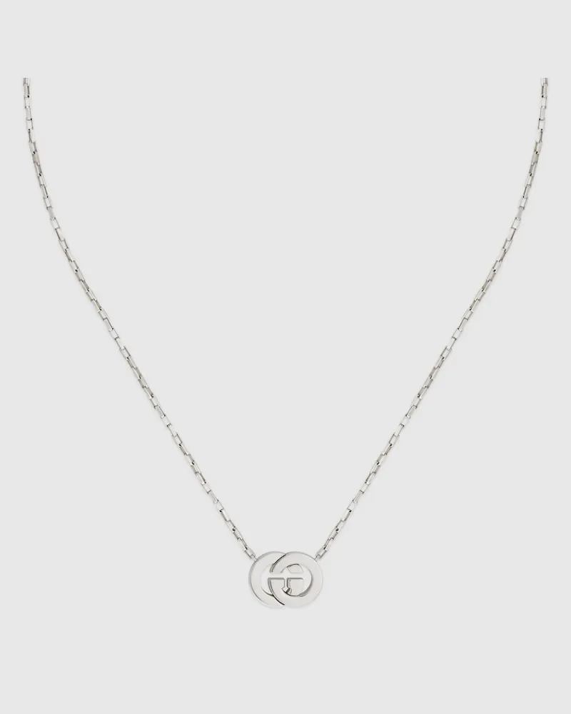 Gucci Interlocking Halskette mit Anhänger Silber