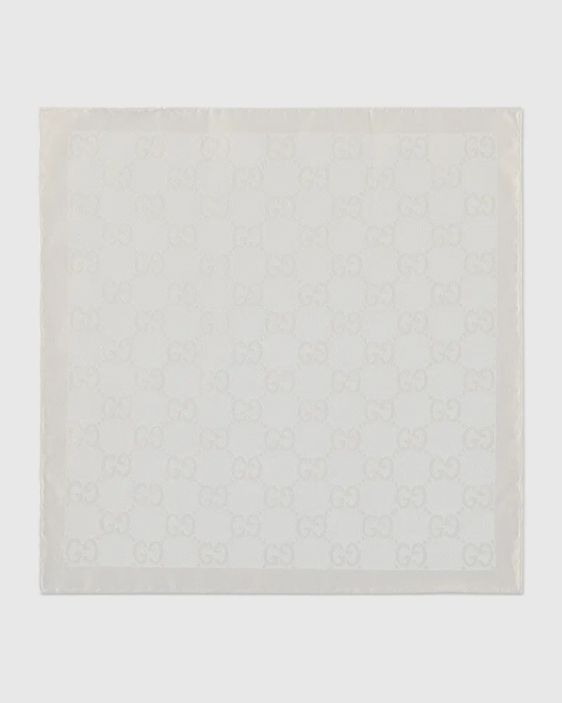 Gucci Einstecktuch aus GG Baumwolle Und Seide Weiß