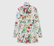 Kleid aus Seidentwill mit Print, Größe