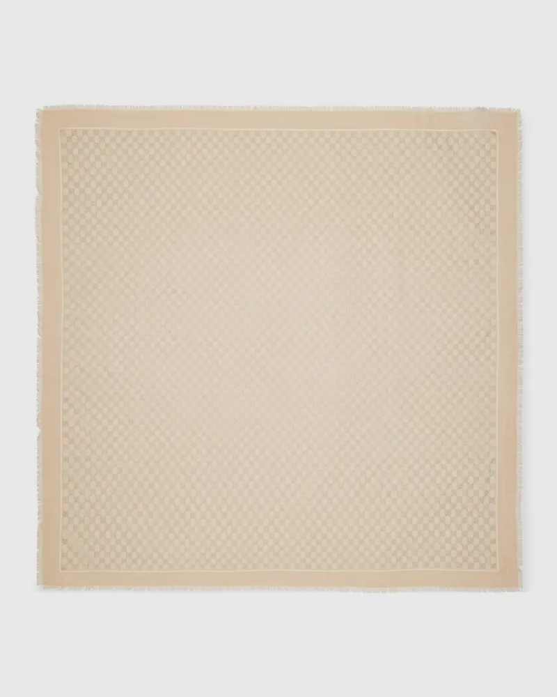 Gucci Halstuch aus Wolle Mit Laminiertem GG Motiv Nude