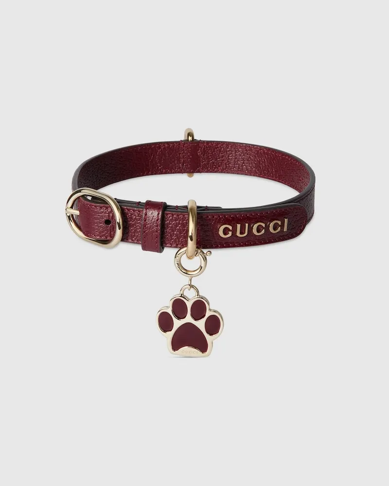 Gucci Halsband Für Kleine/mittelgroße Haustiere, Größe Bordeauxrot
