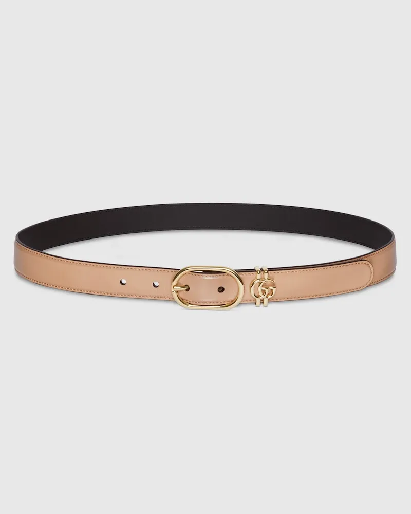 Gucci Gürtel Mit Ovaler Schnalle, Größe 95 Beige