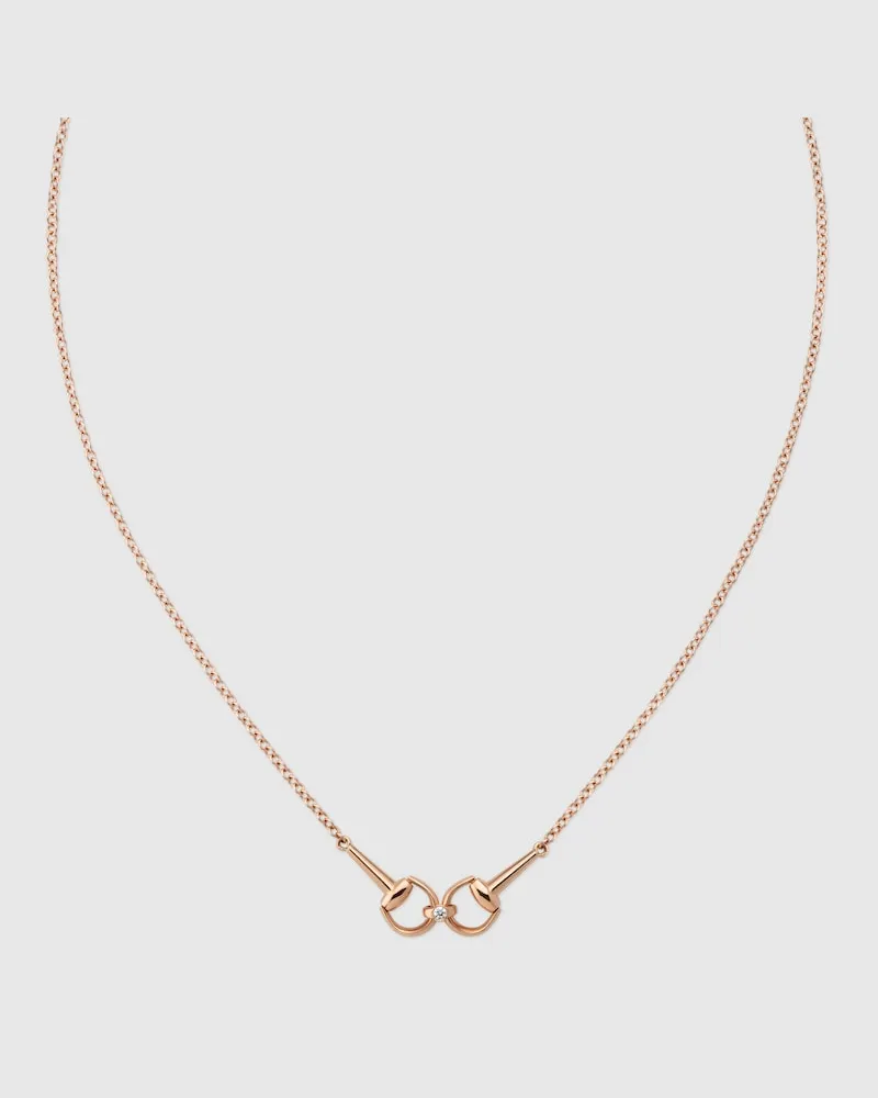 Gucci Horsebit Gliederhalskette 18 Karat Mit Diamant Gold