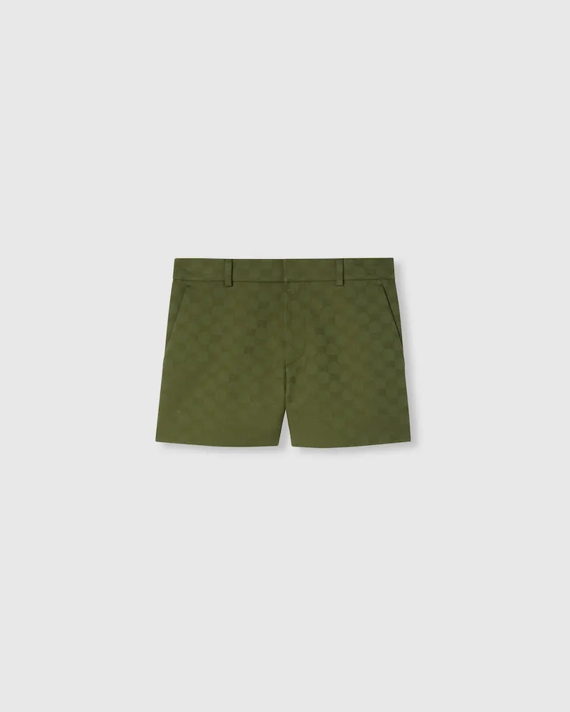 Gucci Shorts aus GG Baumwollgabardine, Größe Grün