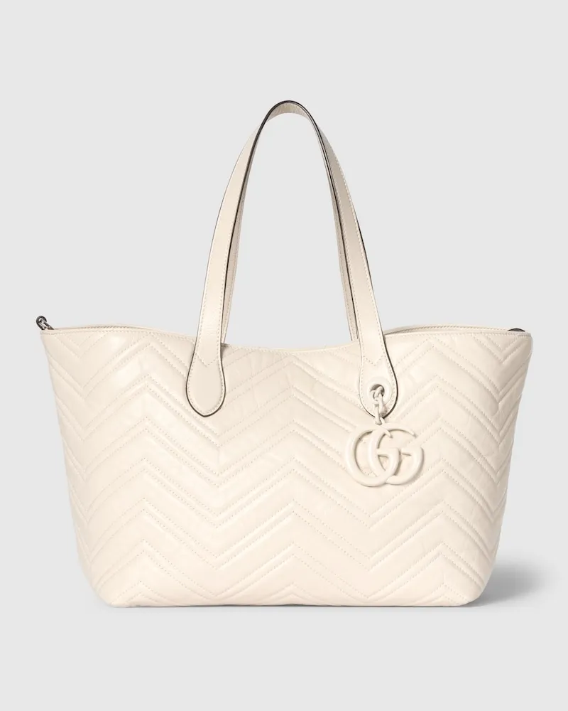 Gucci Mittelgroßer GG Marmont Shopper Weiß