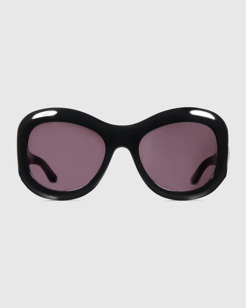 Gucci Sonnenbrille mit Rundem Rahmen Schwarz