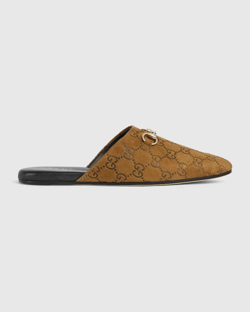 Gucci Damen-Mules Mit Horsebit, Größe Braun