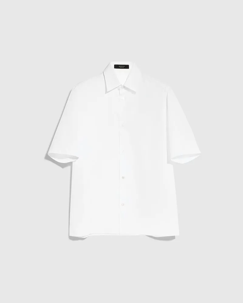 Gucci Hemd aus GG Baumwollpopeline, Größe Weiß