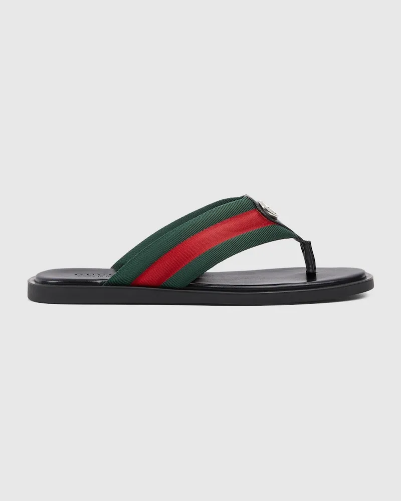 Gucci Herren-Zehensandale Mit GG, Größe Schwarz