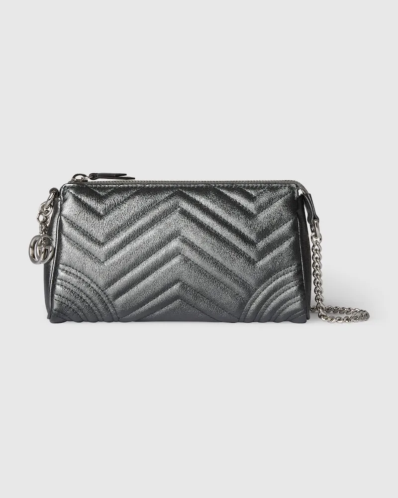 Gucci Kleine GG Marmont Schultertasche Grau