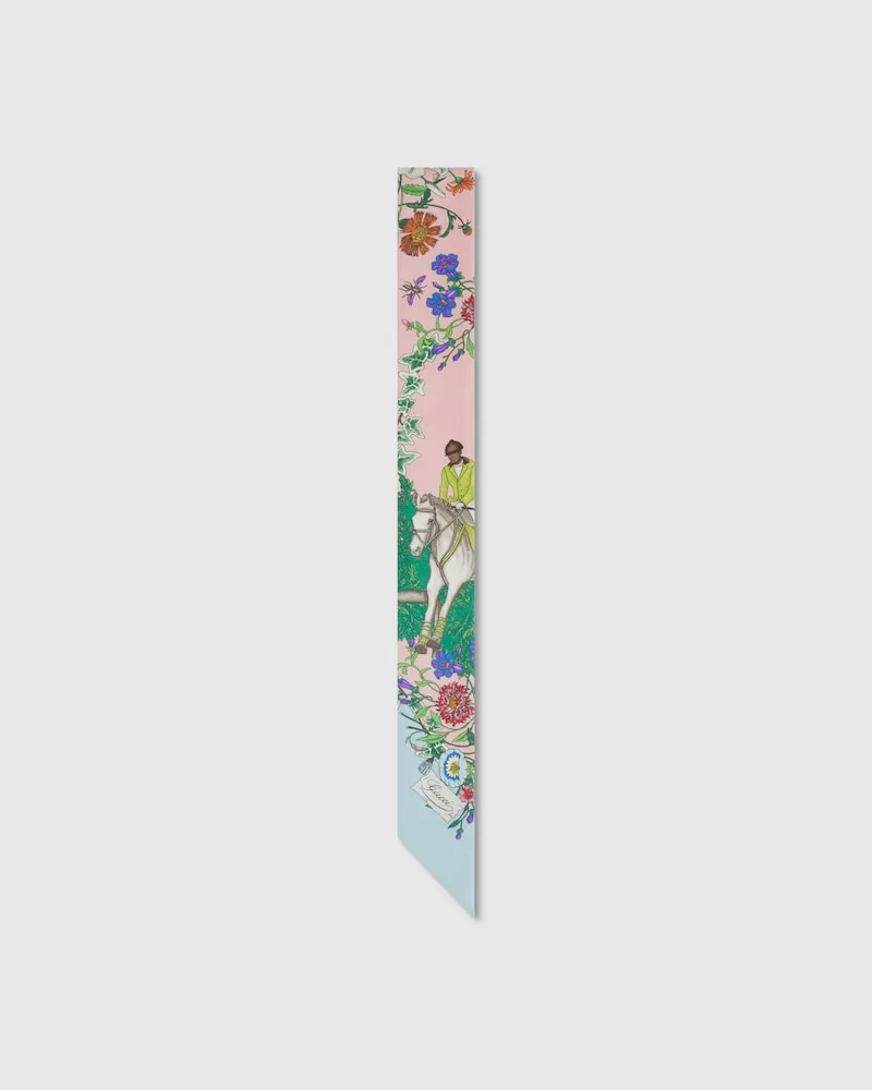 Gucci Band aus Seidentwill Mit Print Blau