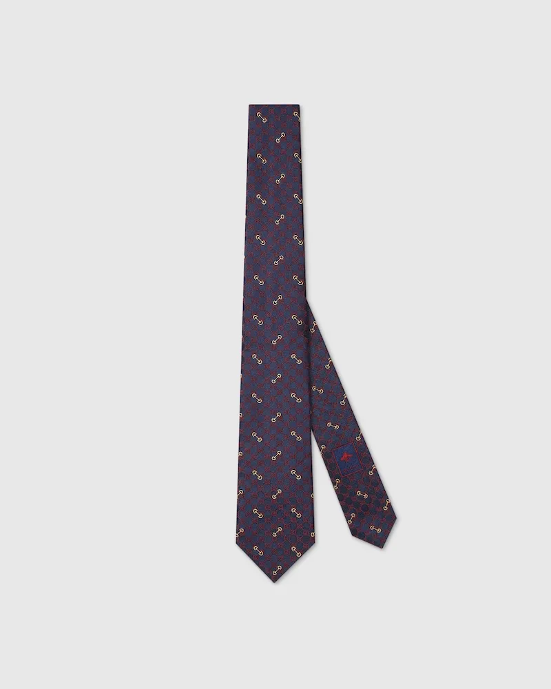 Gucci Krawatte aus GG Seidenjacquard Blau