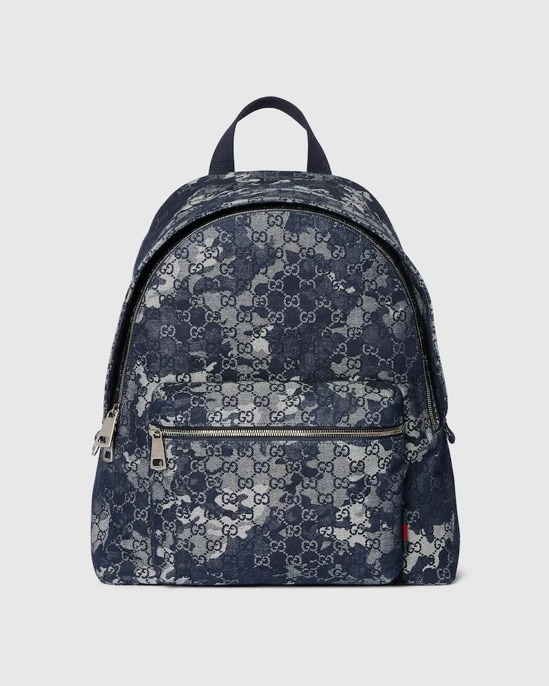 Gucci Großer Rucksack aus GG Denim Grau