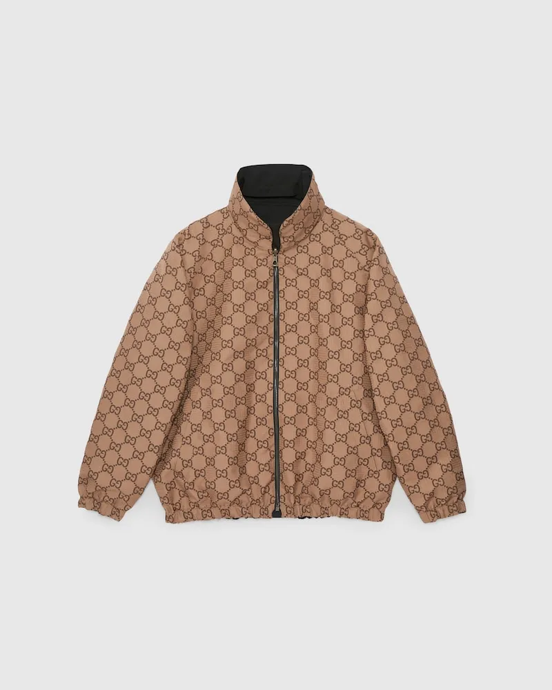 Gucci Wendbare Jacke aus GG Canvas, Größe Braun